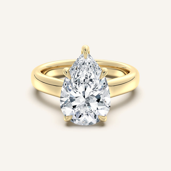 Chunky Hidden Halo Engagement Ring | 18k Yellow Gold