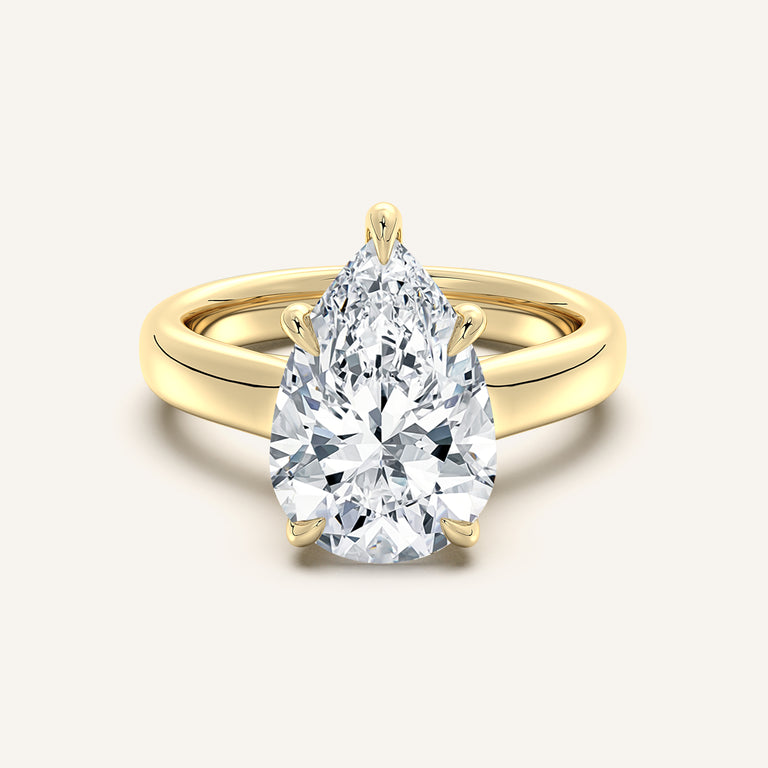 Image for Chunky Hidden Halo Engagement Ring | 14k Yellow Gold