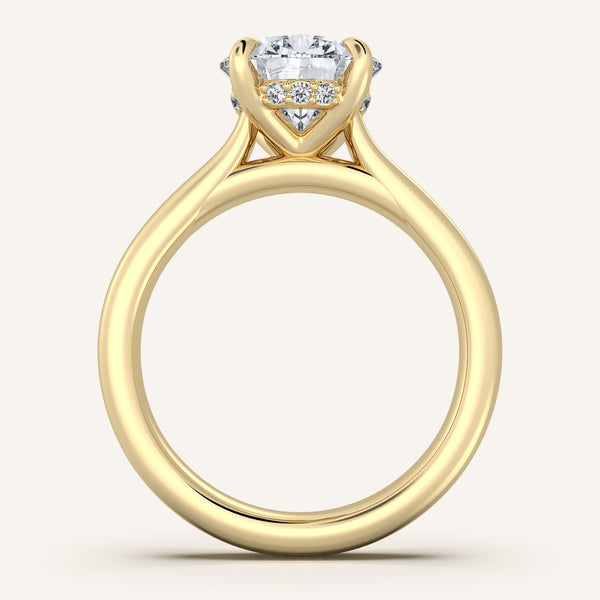 Chunky Hidden Halo Engagement Ring | 18k Yellow Gold
