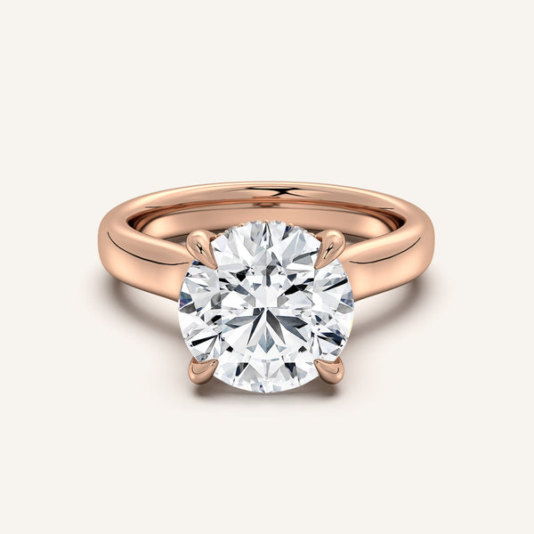Chunky Hidden Halo Engagement Ring | 14k Rose Gold