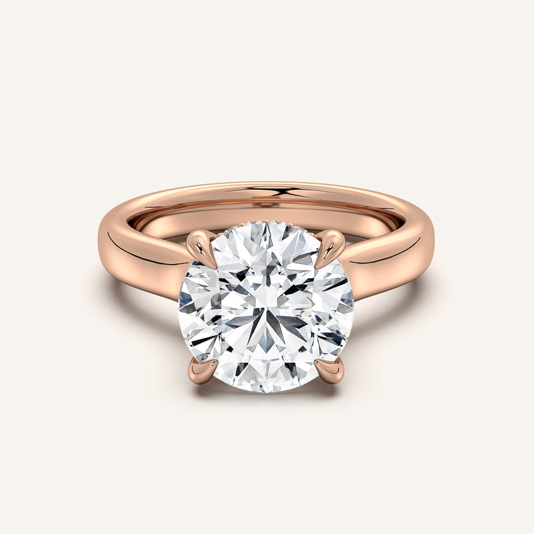 Image for Chunky Hidden Halo Engagement Ring | 14k Rose Gold