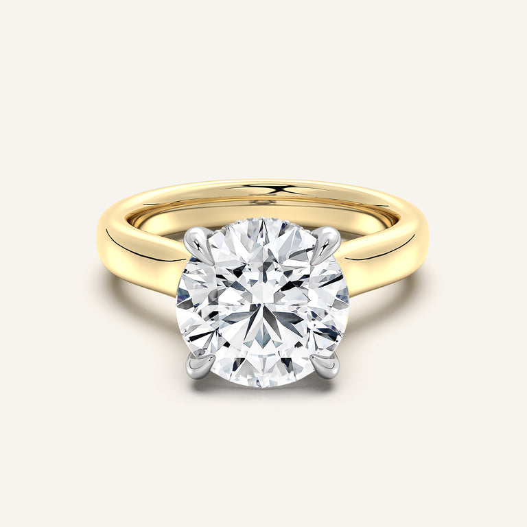Image for Chunky Hidden Halo Engagement Ring | 18k Two Tone