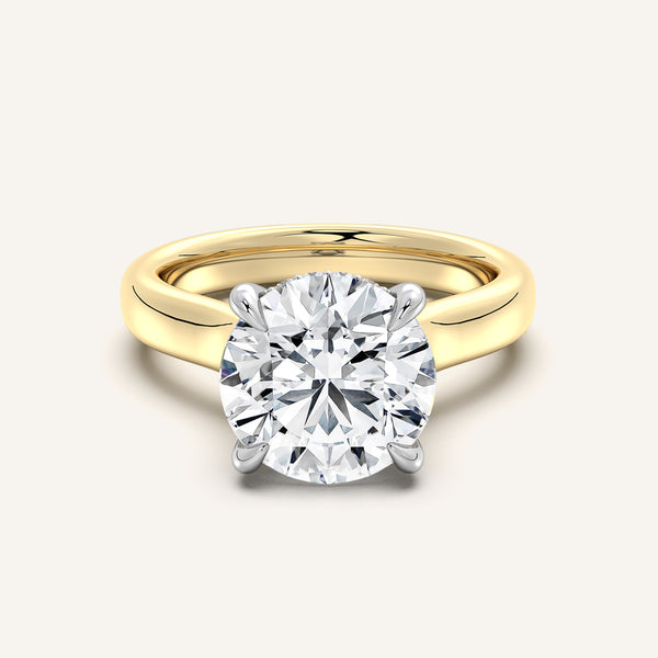 Chunky Hidden Halo Engagement Ring | 14k Two Tone