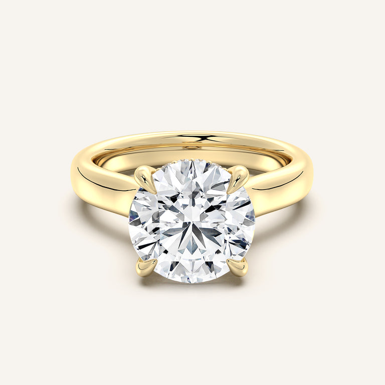 Image for Chunky Hidden Halo Engagement Ring | 18k Yellow Gold
