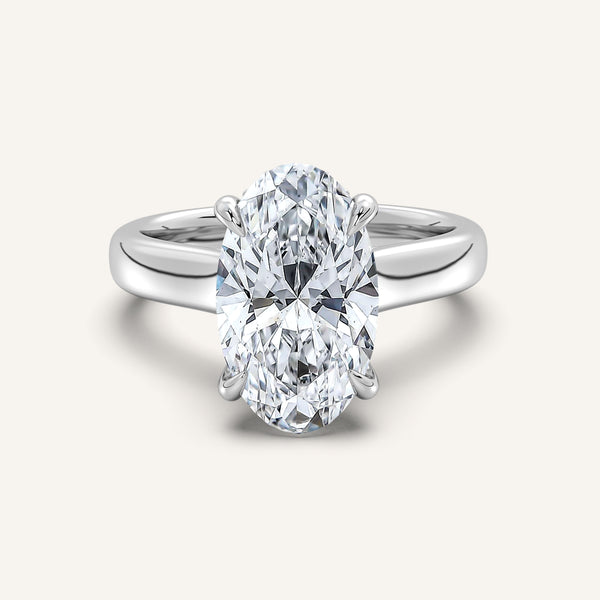 Moval Wide Band Hidden Halo Engagement Ring | Platinum