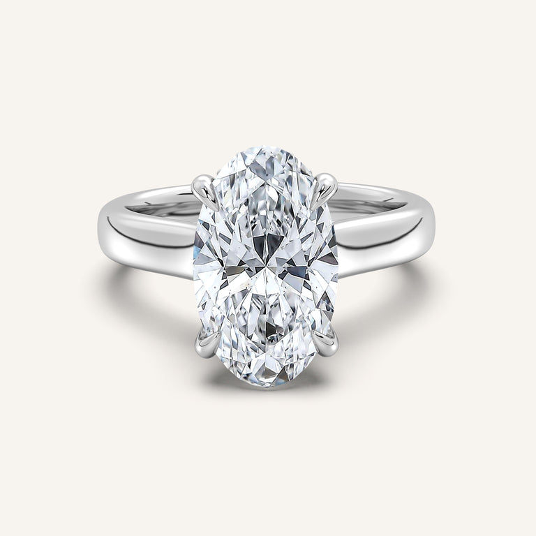 Image for Moval Wide Band Hidden Halo Engagement Ring | Platinum