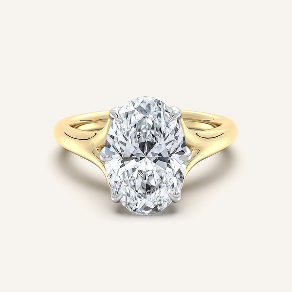Petale Solitaire Engagement Ring | 14k Two Tone