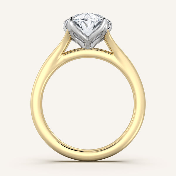 Petale Solitaire Engagement Ring | 14k Two Tone