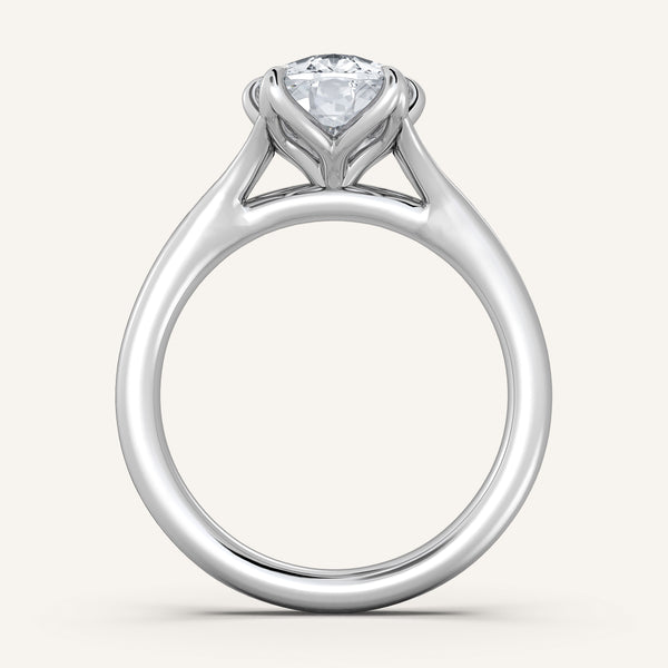 Petale Tulip Style Engagement Ring | 18k White Gold