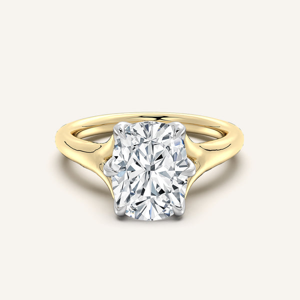 Petale Solitaire Engagement Ring | 18k Two Tone