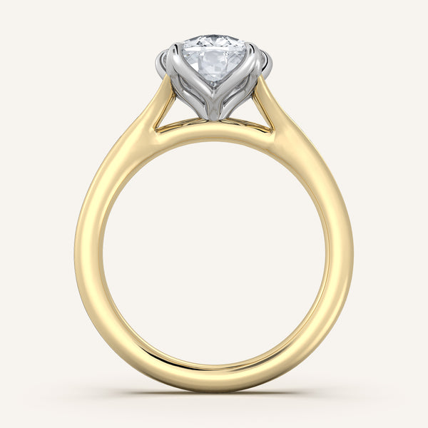 Petale Solitaire Engagement Ring | 18k Two Tone