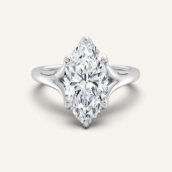 Petale Solitaire Engagement Ring | 14k White Gold