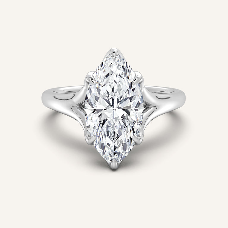 Image for Marquise Split Shank Tulip Style Engagement Ring | 14k White Gold