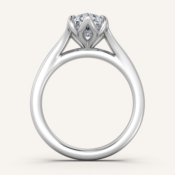 Petale Solitaire Engagement Ring | 14k White Gold