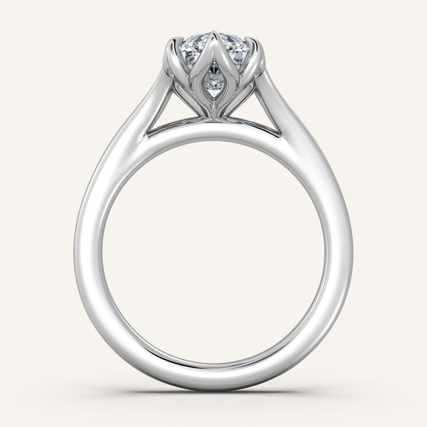 Petale Tulip Style Engagement Ring | 18k White Gold