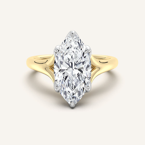 Petale Tulip Style Engagement Ring | 14k Two Tone