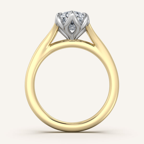 Petale Tulip Style Engagement Ring | 14k Two Tone