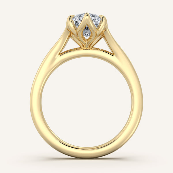 Marquise Split Shank Tulip Style Engagement Ring | 18k Yellow Gold