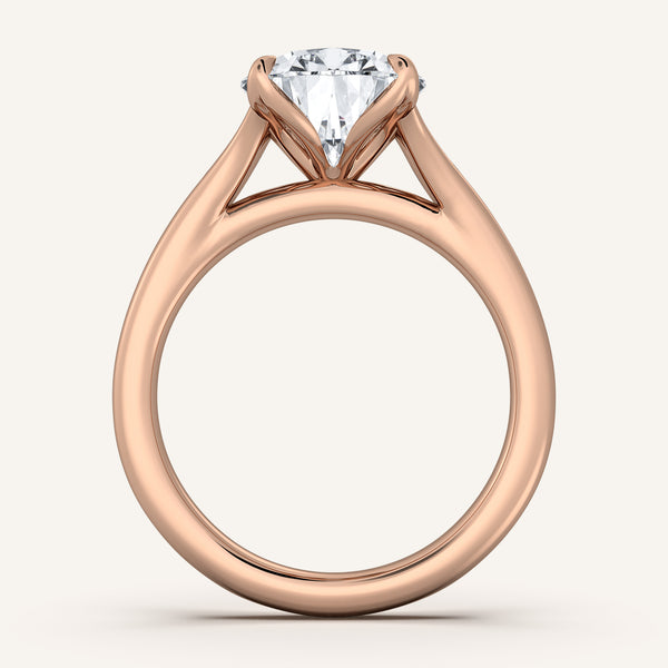 Pear Shape Split Shank Tulip Style Engagement Ring | 18k Rose Gold