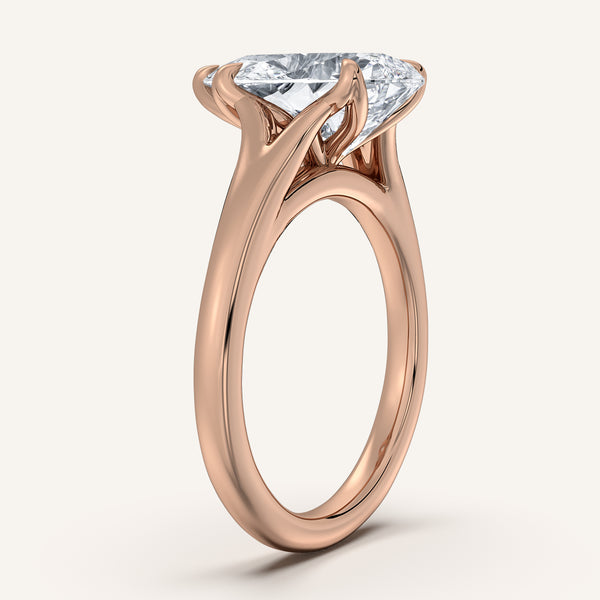 Pear Shape Split Shank Tulip Style Engagement Ring | 18k Rose Gold