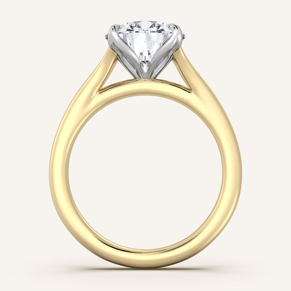 Petale Solitaire Engagement Ring | 14k Two Tone