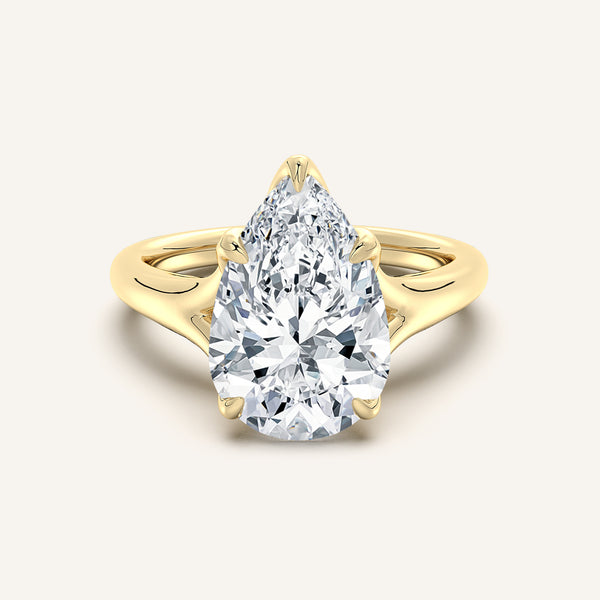 Petale Tulip Style Engagement Ring | 18k Yellow Gold