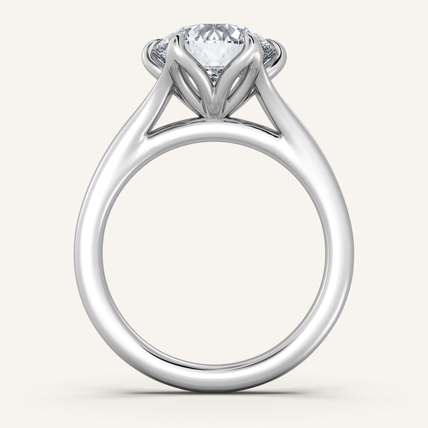 Petale Tulip Style Engagement Ring | 14k White Gold