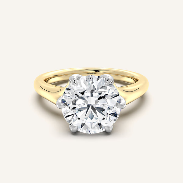 Petale Solitaire Engagement Ring | 14k Two Tone