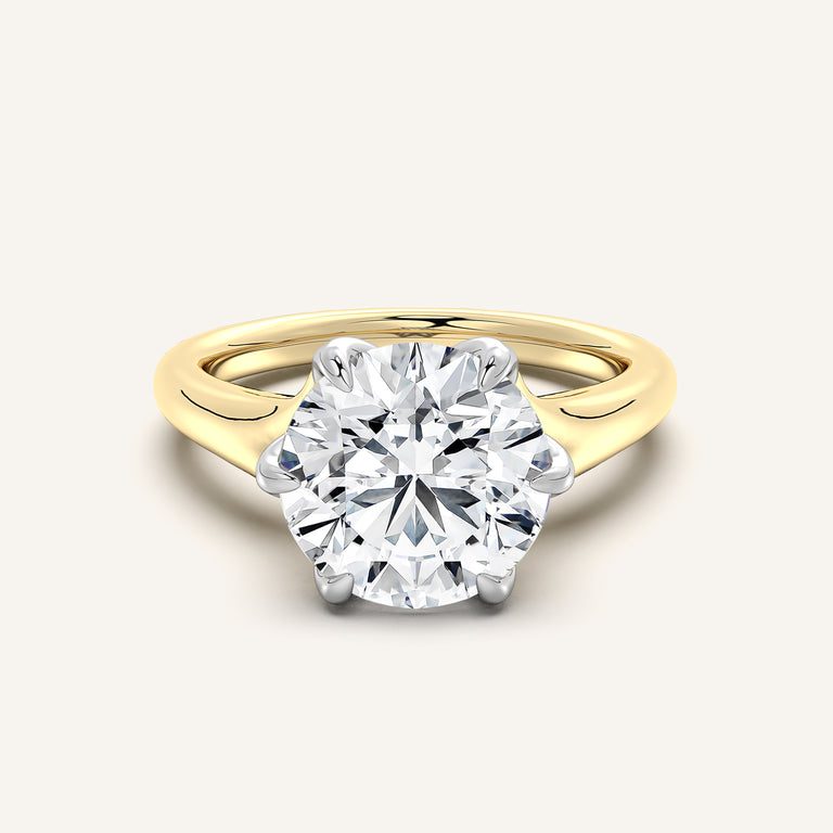 Image for Round Split Shank Tulip Style Engagement Ring | 14k Two Tone