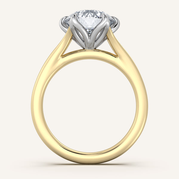 Petale Solitaire Engagement Ring | 14k Two Tone