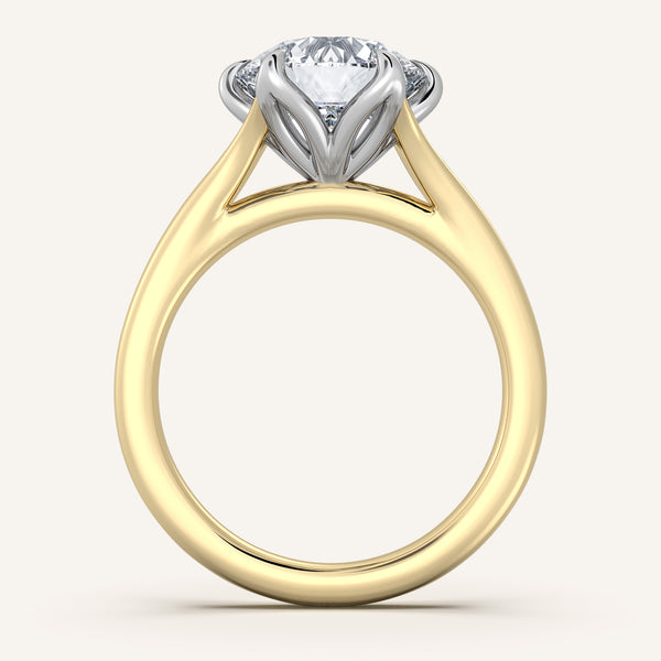 Petale Tulip Style Engagement Ring | 18k Two Tone