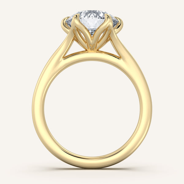 Petale Tulip Style Engagement Ring | 18k Yellow Gold