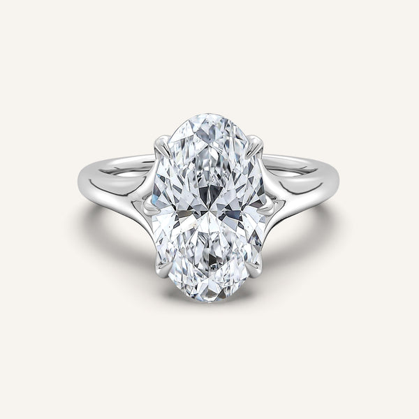 Moval Split Shank Tulip Style Engagement Ring | Platinum