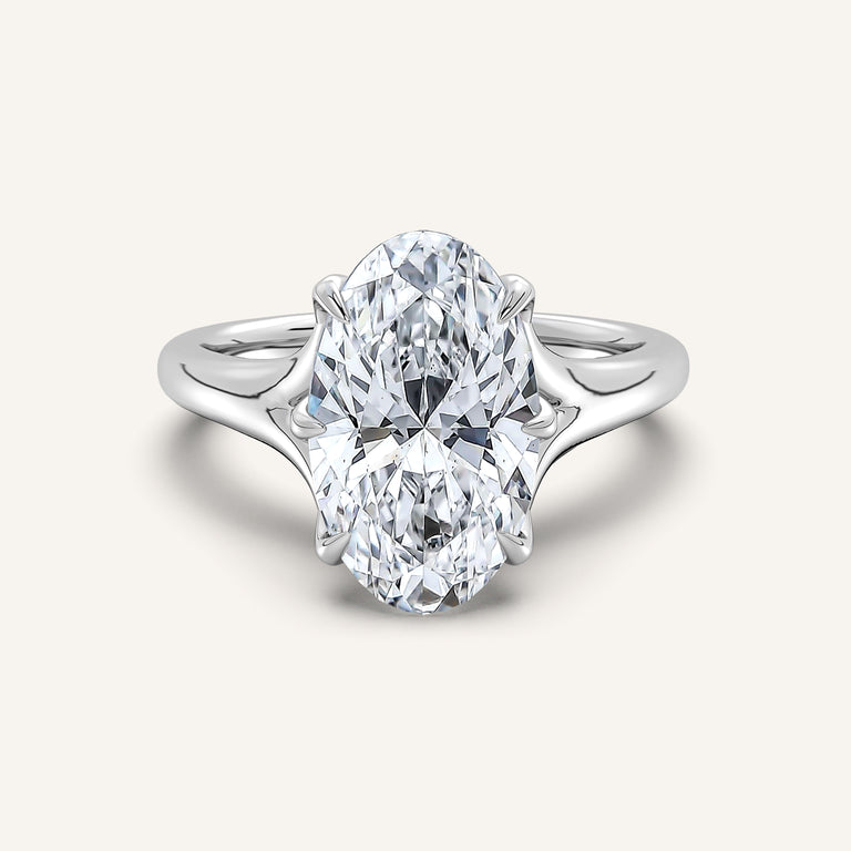 Image for Moval Split Shank Tulip Style Engagement Ring | Platinum