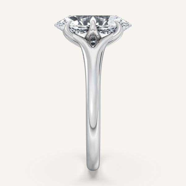 Moval Split Shank Tulip Style Engagement Ring | Platinum