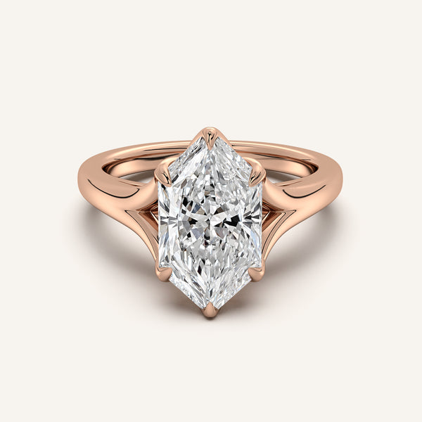 Dutch Marquise Split Shank Tulip Style Engagement Ring | 18k Rose Gold