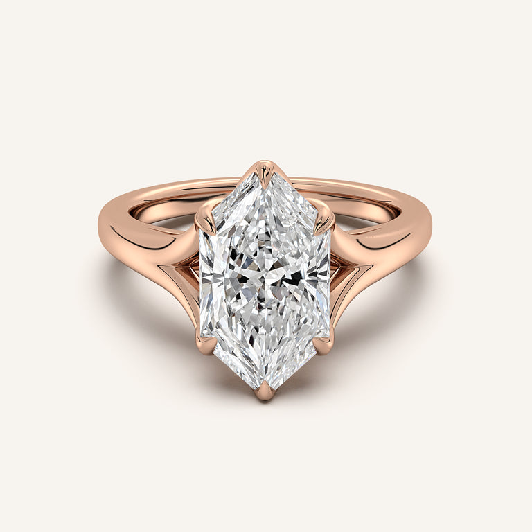 Image for Dutch Marquise Split Shank Tulip Style Engagement Ring | 18k Rose Gold