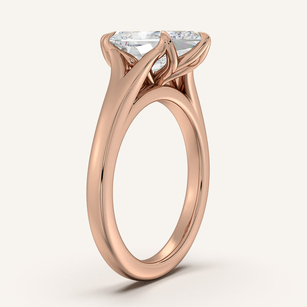 Dutch Marquise Split Shank Tulip Style Engagement Ring | 18k Rose Gold