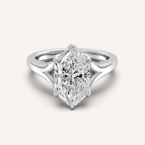 Dutch Marquise Split Shank Tulip Style Engagement Ring | Platinum