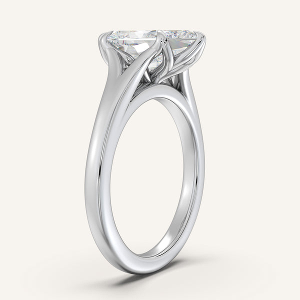 Dutch Marquise Split Shank Tulip Style Engagement Ring | Platinum