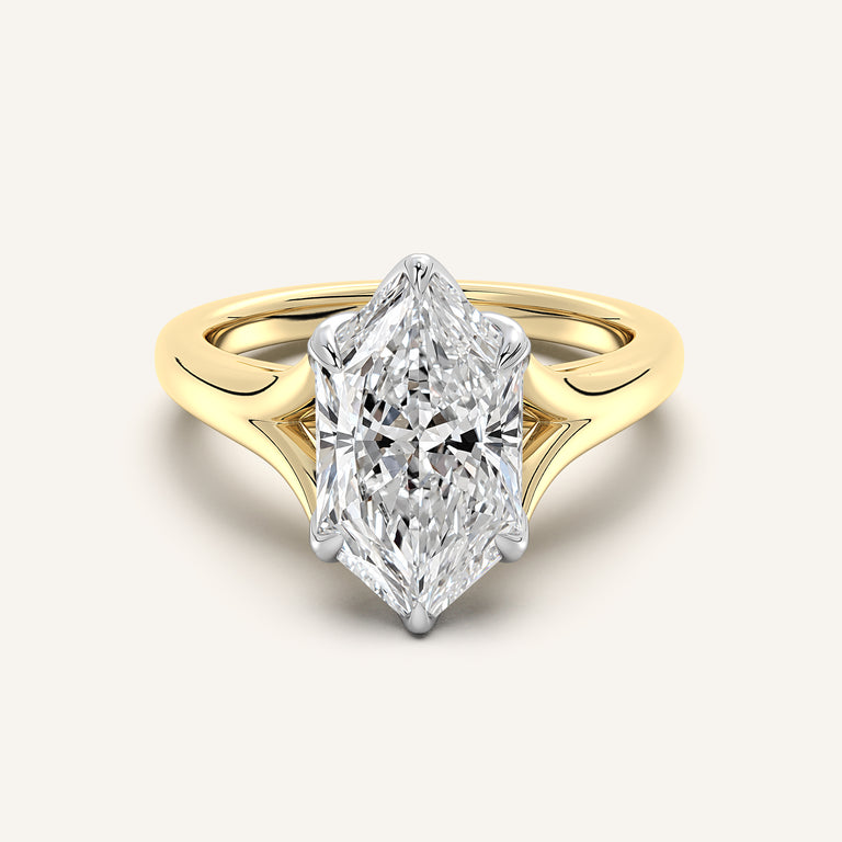 Image for Dutch Marquise Split Shank Tulip Style Engagement Ring | 18k Two Tone