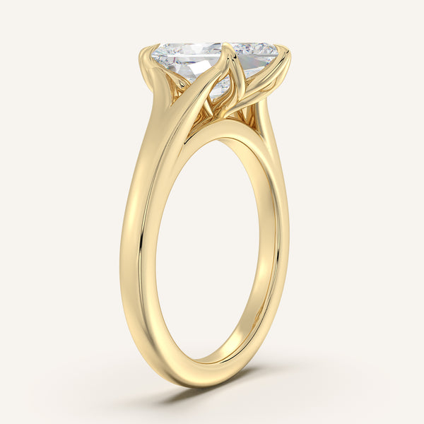 Dutch Marquise Split Shank Tulip Style Engagement Ring | 18k Yellow Gold