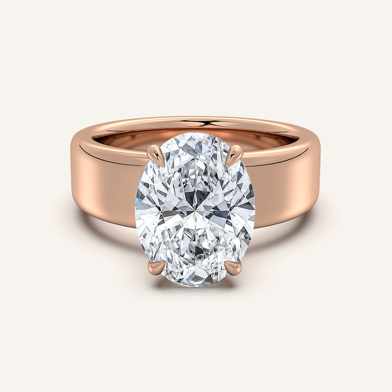 Image for Oval Cigar Band Engagement Ring | 18k Rose Gold
