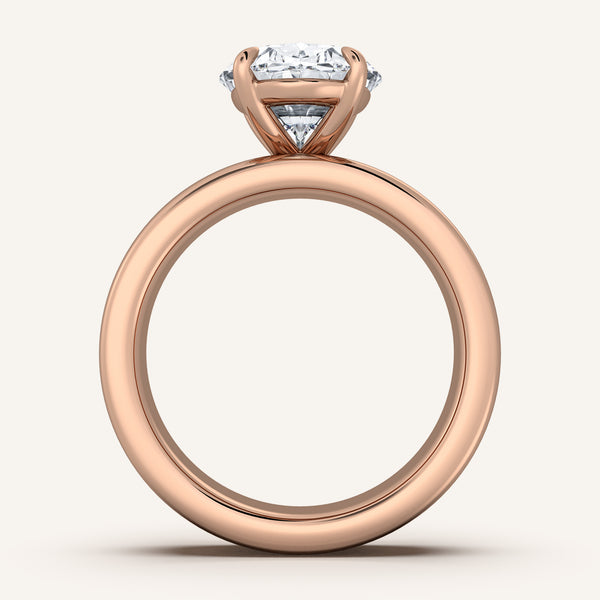Oval Cigar Band Engagement Ring | 14k Rose Gold