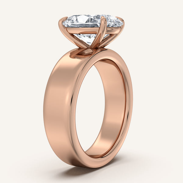 Oval Cigar Band Engagement Ring | 14k Rose Gold