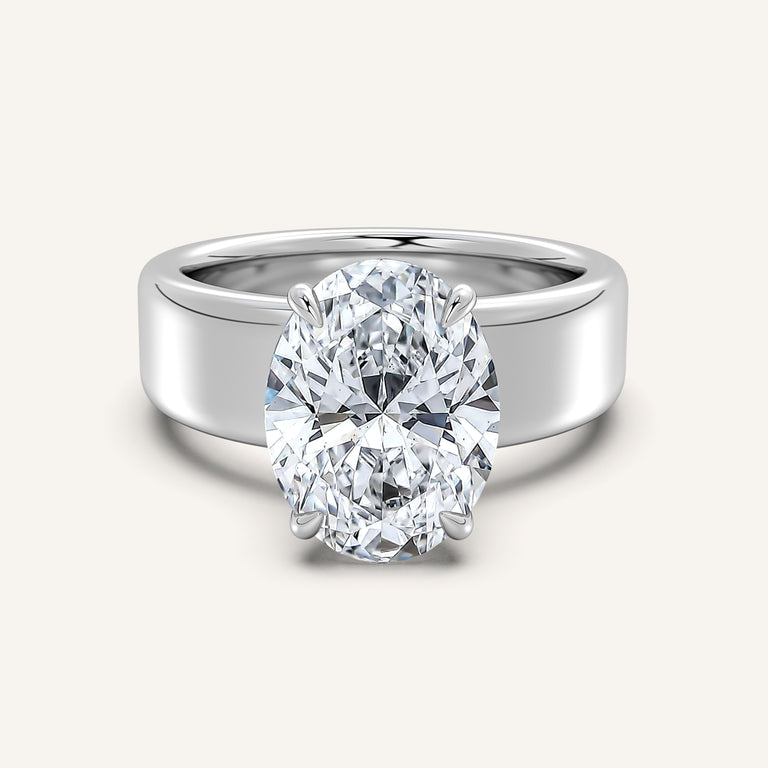 Image for Oval Cigar Band Engagement Ring | Platinum