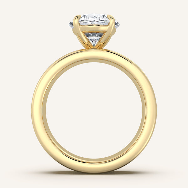 Oval Cigar Band Engagement Ring | 18k Yellow Gold