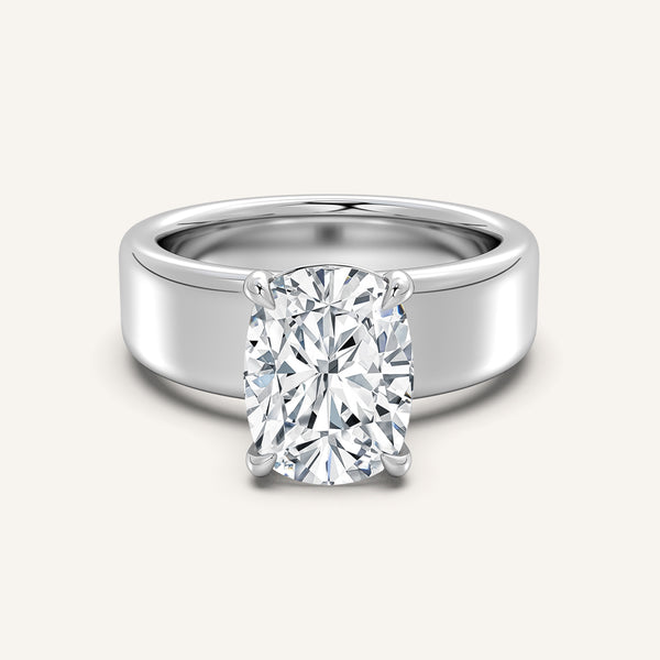 Chunky Engagement Ring | 18k White Gold