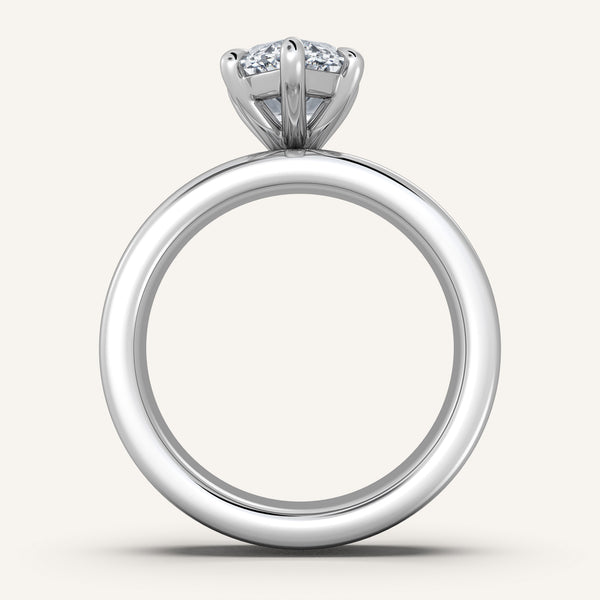 Chunky Engagement Ring | 18k White Gold