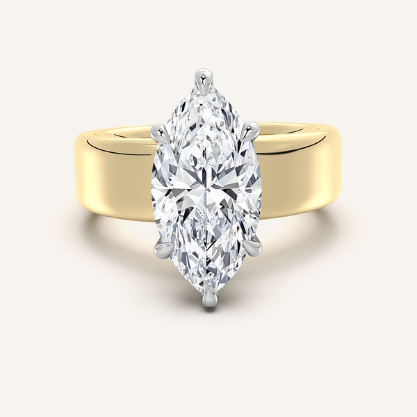 Chunky Engagement Ring | 14k Two Tone
